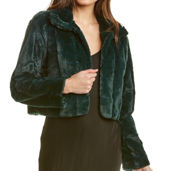 Laundry By Shelli Segal Jackets & Blazers - Faux-Fur Plush Crop Formal Stole Shrug Jacket LAUNDRY BY SHELLI